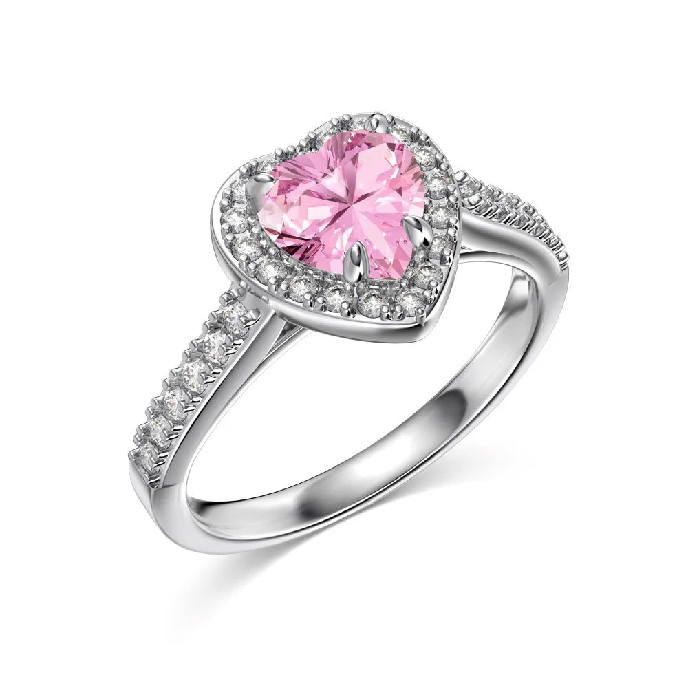 Gemfiori Bestseller S925 Sterling Silver Electroplated Natural Stone Personality Ring Womens Twelve Zodiac Series Wedding Heart Proposal