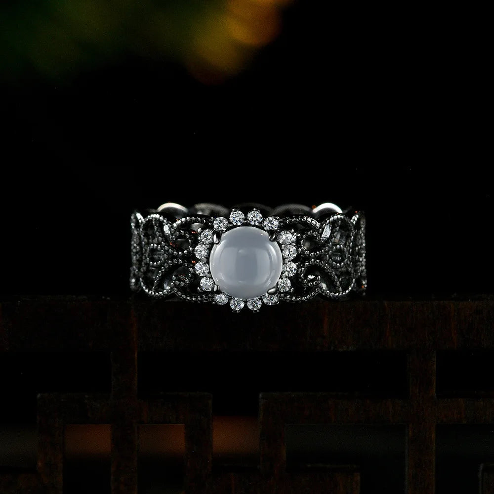 MuShan Jewelry Factory Cross Border Bestseller 925 Silver High Carbon Diamond Platinum Plated Luxury Bow Ring for Wedding Party