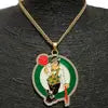 REDheart Hot Selling NBA Bulls Bucks Celtics Championship Pendant Necklace Fashion Alloy Charms Custom Bling Jewelry Inlaid Rhinestones