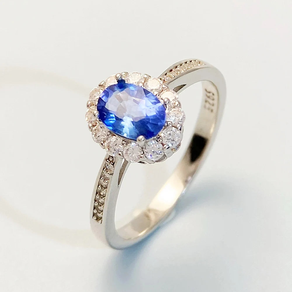 Gioiellieri Natural Tanzanite Ring for Engagement with 925 Sterling Silver December Birthstone Blue Gemstone Fine Jewelry Luxury Wedding