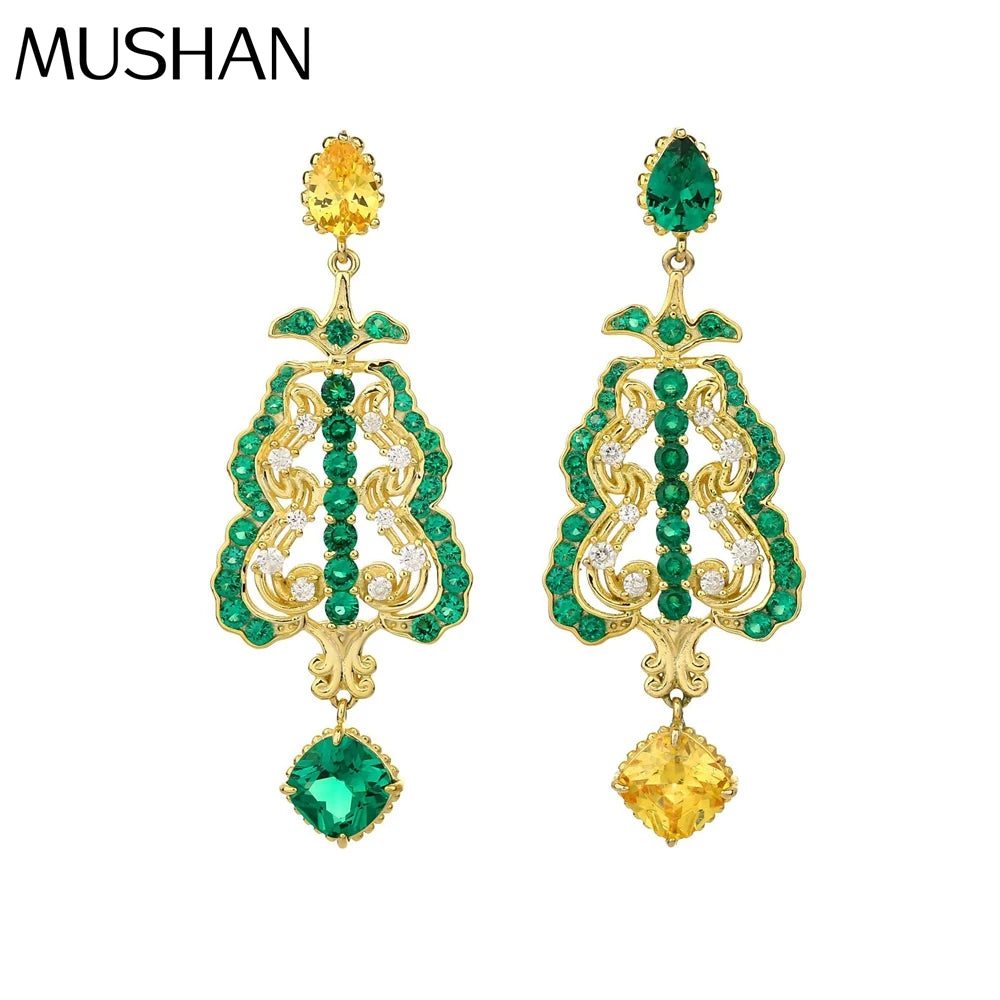 MUSHAN Jewelry Factory Pure Silver Earrings Retro Stud Earrings Light Luxury and High End Feel Asymmetrical Earrings Niche