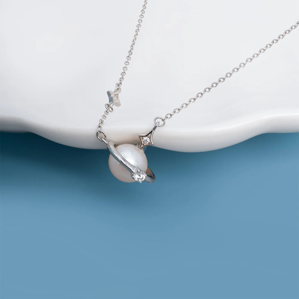 Akoya Pearl 7-8MM Unique Design Jewelry Necklace AAAAA Natural Seawater Round Pearl Necklace 925 Silver Jewelry Fashion Necklace