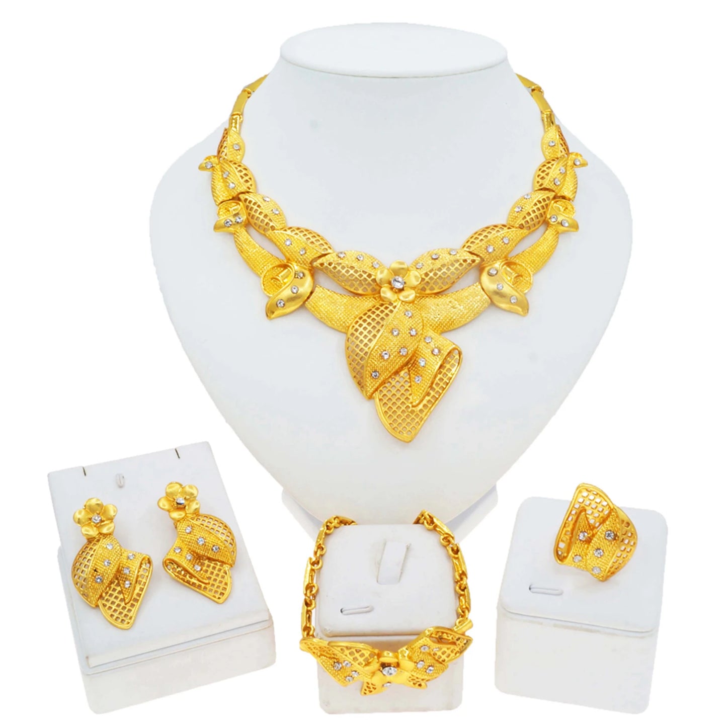 Zhuerrui Fashionable Wedding Good Jewelry Set Factory Rose Beads Necklace Jewelry Sets Latest Women's Birthday Party DH2310125