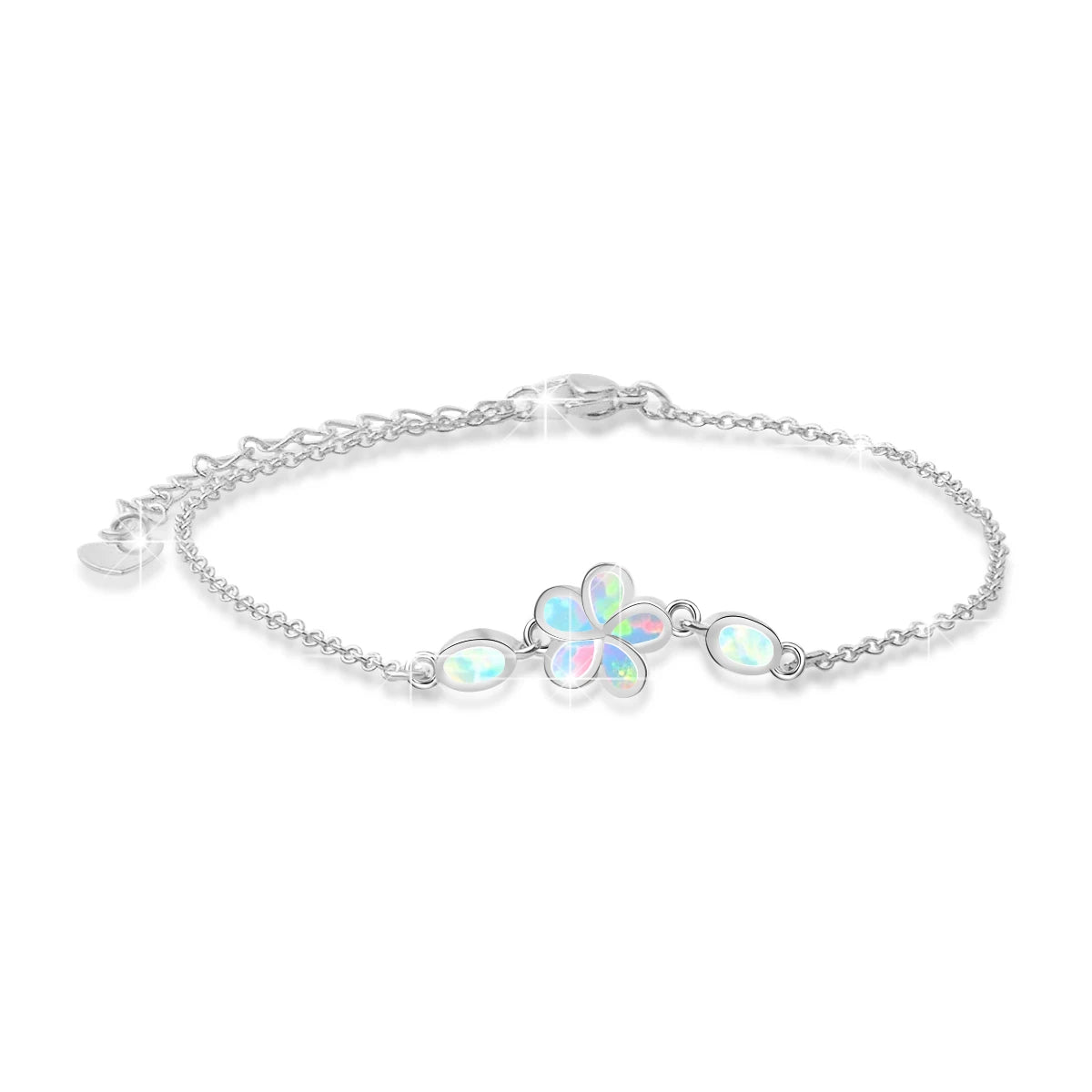 Handmade Platinum Flower Opal Anklet Gold Silver Plated Luxury Everyday Wear Jewelry for Women Wholesale