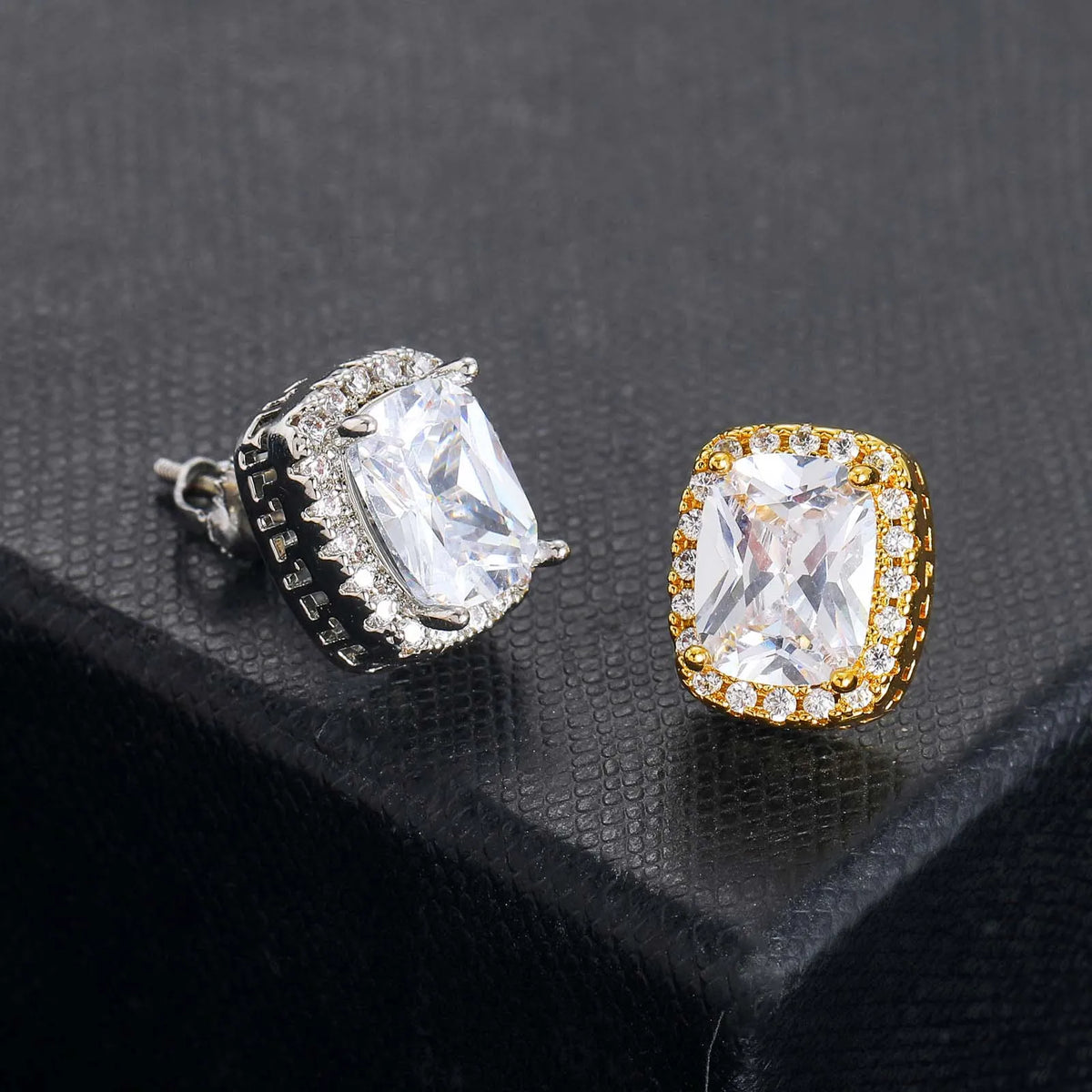 Fashion Trend Full of Gemstone Hip Hop Earrings Colorful Large Zircon Personalized Men's and Women's Earrings Party Ceremony