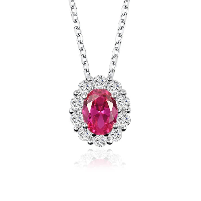 S&S 925 Silver Lab-Grown Ruby Jewellery | 18K White Gold Plated | Ring, Earrings, Pendant, Bracelet or Full Set