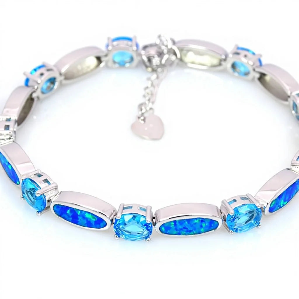 Opal Bohemian Hawaiian Copper Alloy Bracelet Exquisite Crystal & Gemstone Design Fashionable Anniversary Jewelry for Women