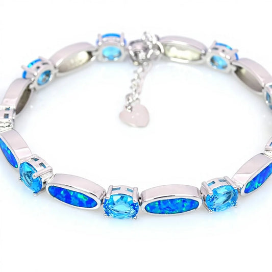Opal Bohemian Hawaiian Copper Alloy Bracelet Exquisite Crystal & Gemstone Design Fashionable Anniversary Jewelry for Women