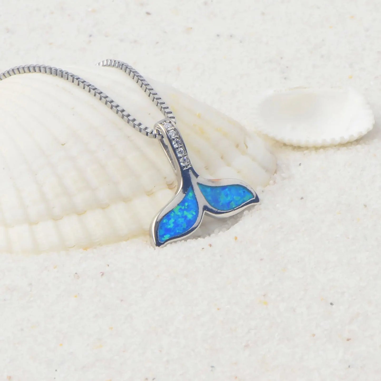 TikTok Viral Mermaid Tail Opal Necklace | Blue Ocean Jewelry - Ins Trendy Bulk Supply