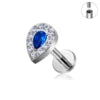 ASTM F136 G23 Titanium Waterdrop Shape Nose Stud Inlay Zircon16G Ear Tragus Body Piercing Jewelry