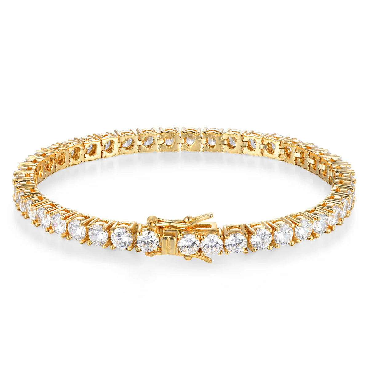Minimalism 2mm-6mm Hip Hop Fine Jewelry Silver Gold Plated Cubic Zirconia Tenis Bracelets for Men