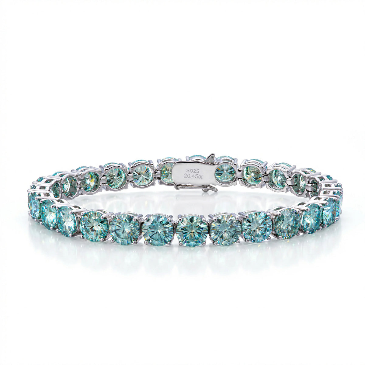 SY Factory Wholesale Children's 6MM Green Moissanite Hip Hop Tennis Bracelet S925 Sterling Silver Customization Rhodium Plated