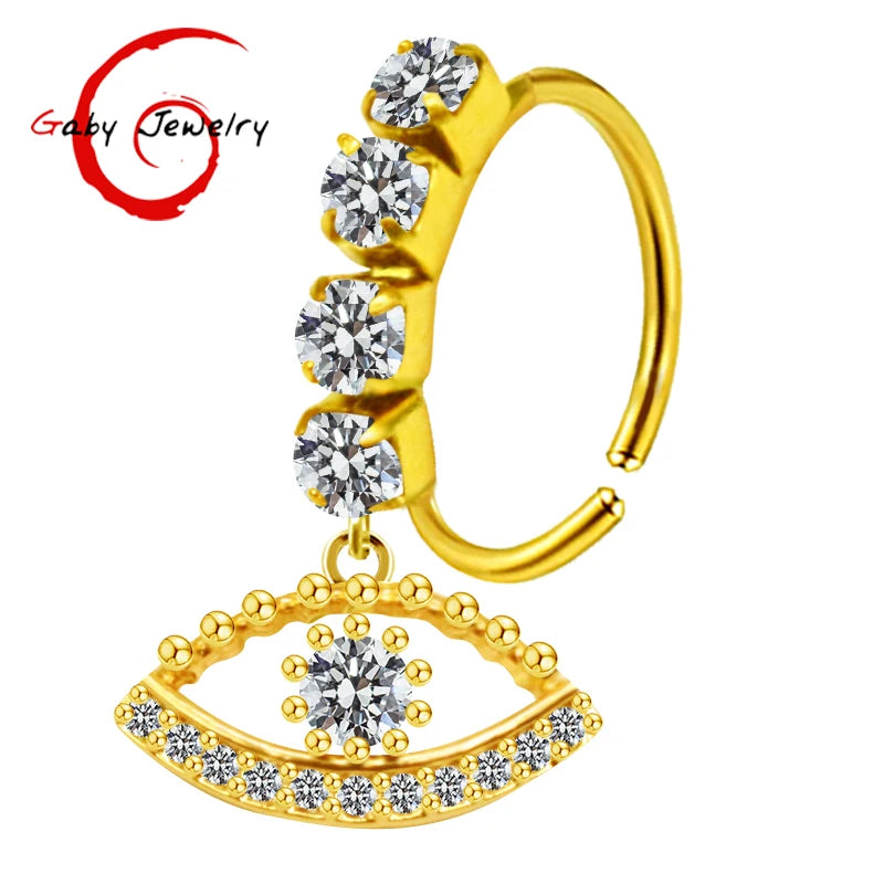 S&S Stainless Steel Dangle Hoop Nose Ring Collection | 66 Designs