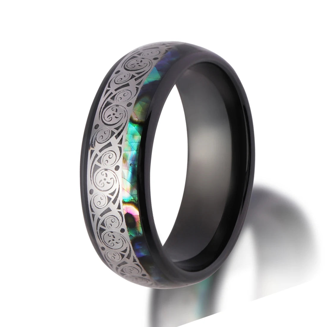 Fashion Classic Men's 8mm Tungsten Engagement Ring Black Plated Band Wholesale Jewelry