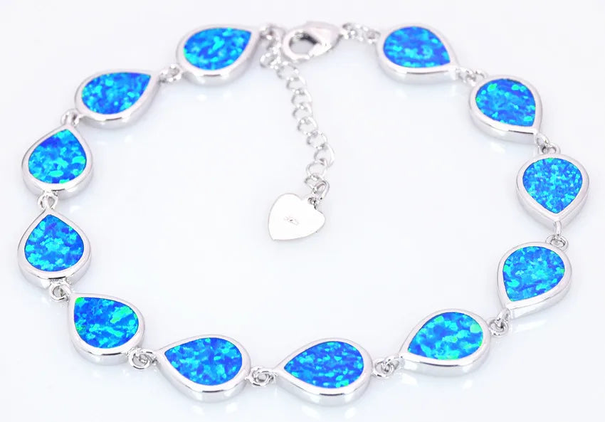 Trendy Hawaiian Vibe Brass Beaded Geometric Christian Opal Bracelet Dual Style Egg & Teardrop Jewelry for Women