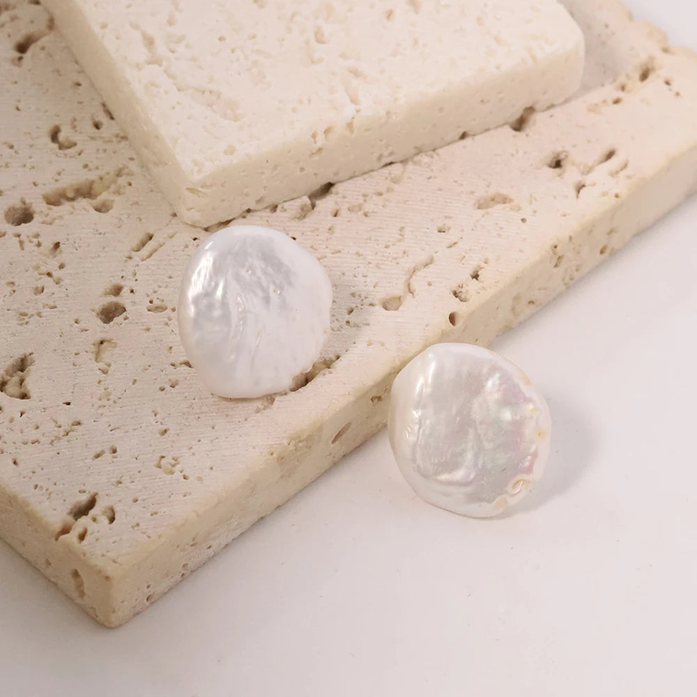 Natural Freshwater White Baroque Pearl Earrings Korean Style Women Luxury Jewelry Fashion Ladies and Girls Gift GE1522