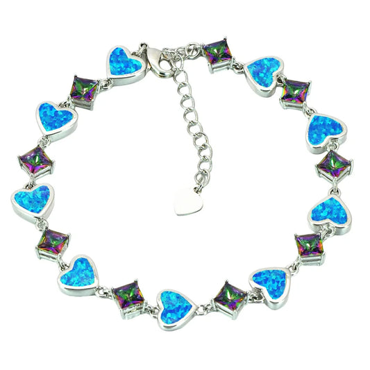 Aobao Bohemian Hawaiian Opal Bracelet Exquisite Crystal & Gemstone Design, Fashionable Jewelry for Women