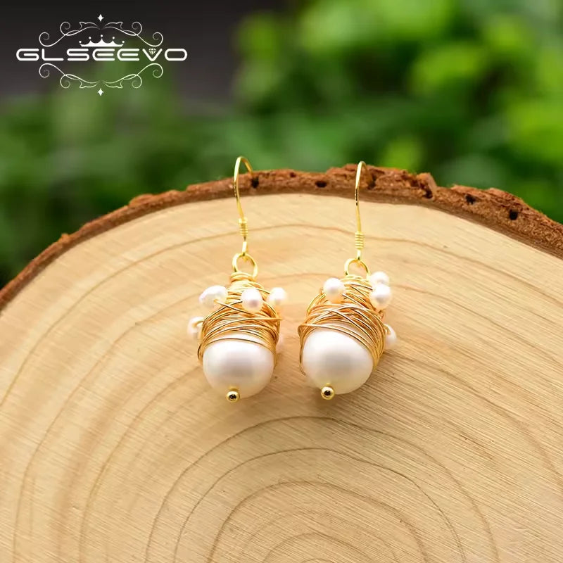 New Jewelry Yiwu Wholesale Gold Plated Natural Pearl Earings Jewelry Women Korean Wholesale Bulk 18K Gold Plated Jewelry