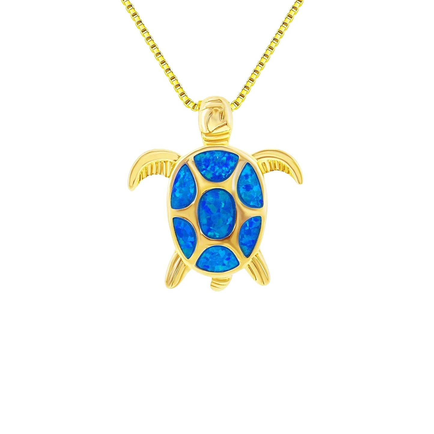 Ocean Theme Turtle Necklace Aobao Opal Inlaid Starfish Detail Fashion Jewelry