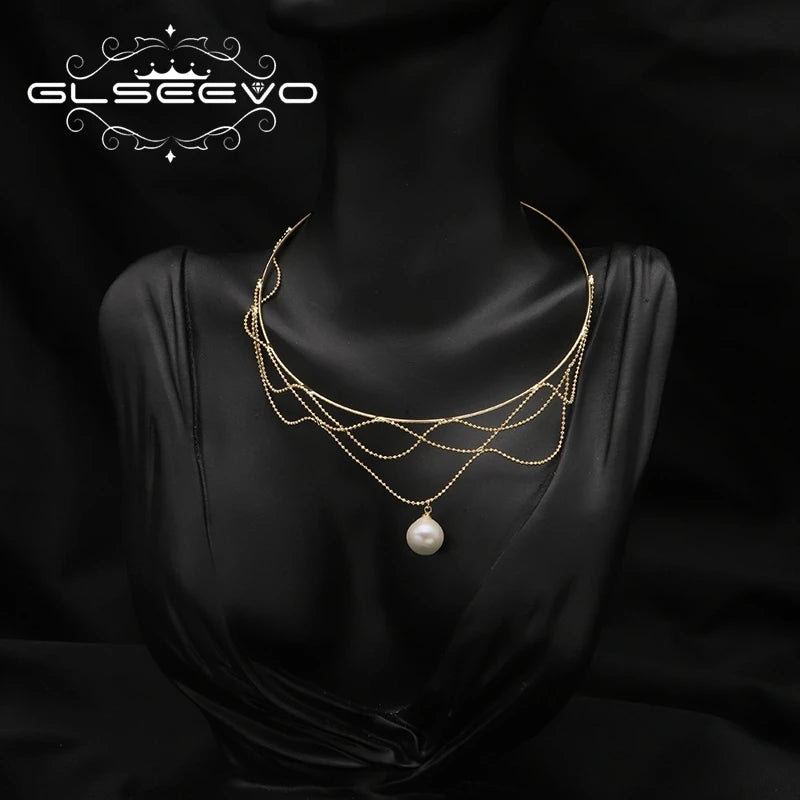Wholesale Fashion Jewelry Necklaces White Edison Fringe Choker Necklaces for Girls Women'S New Year Gifts