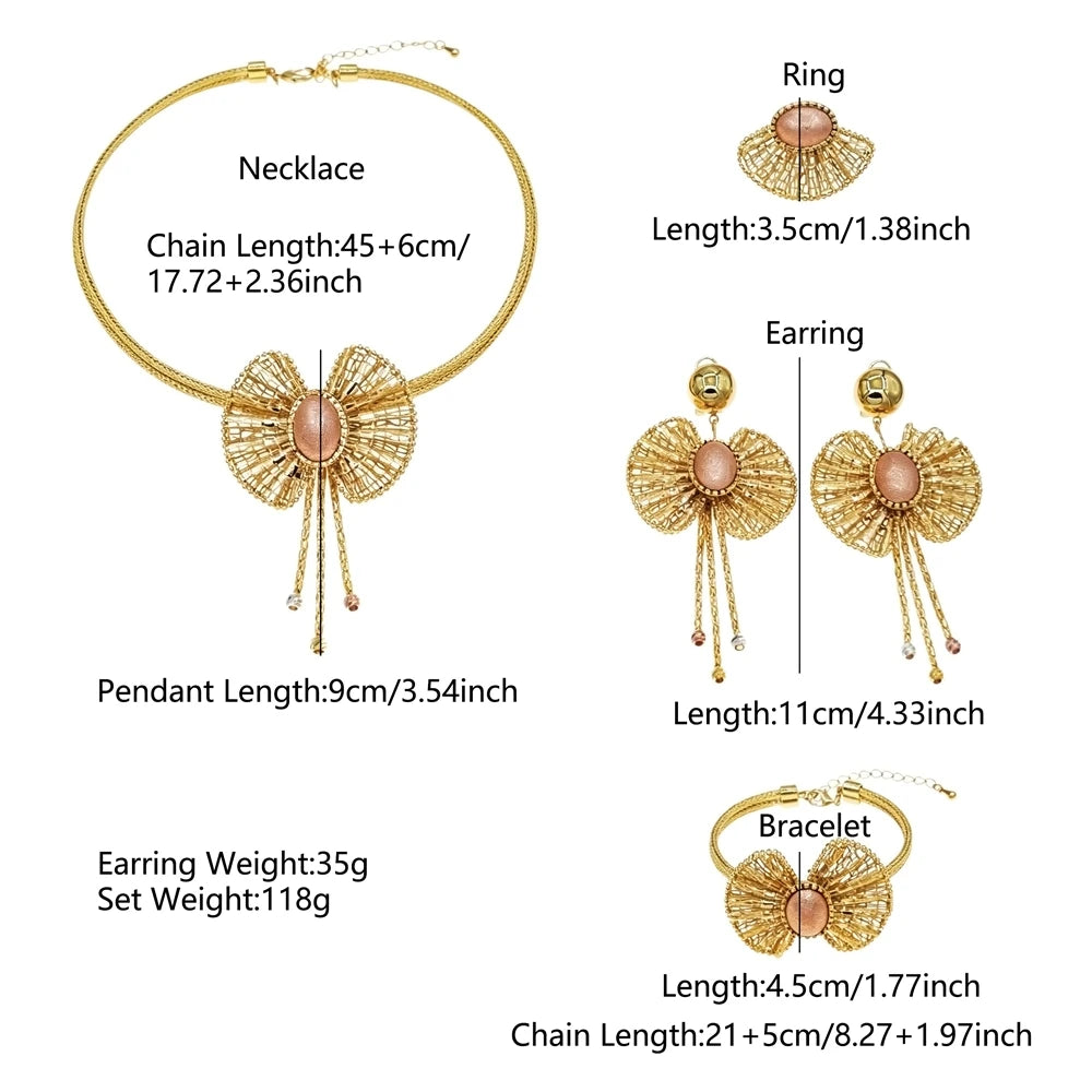 Italian Jewelry Set Alloy Brazilian Jewelry Sets Wedding Party Pendant Necklace Bracelet Ring Earrings Jewelry Set  HS2601925