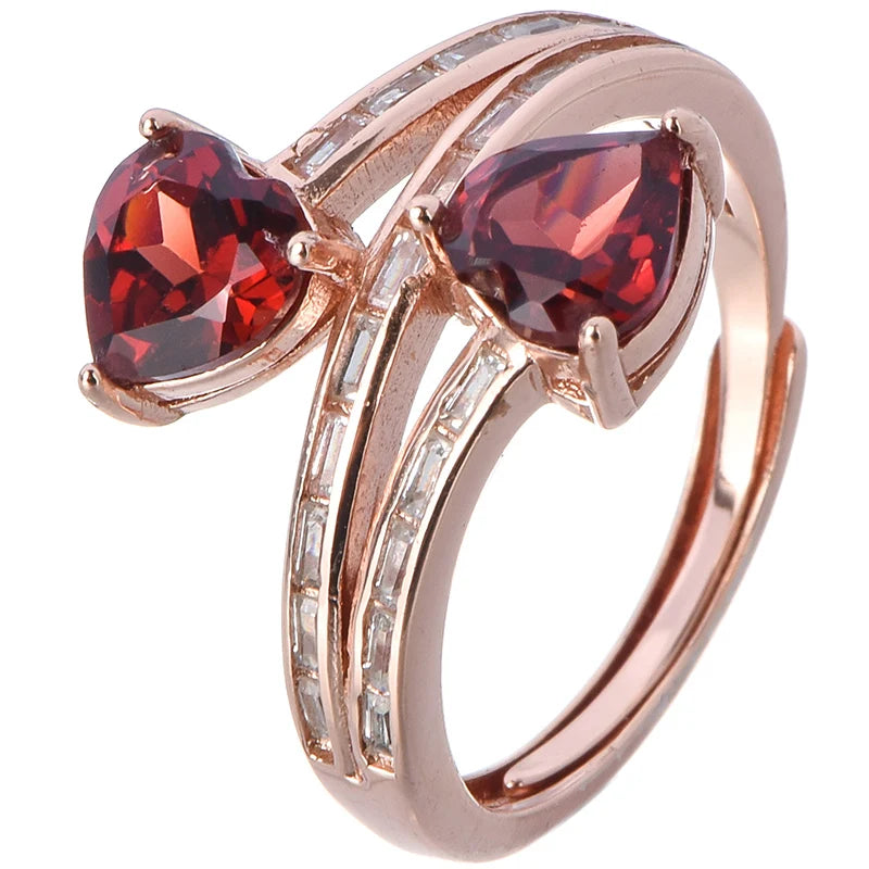 Gioiellieri Natural Garnet Rings Red Garnet Gemstone Rings for Jewelry Business With Custom Logo Bulk Orders Service