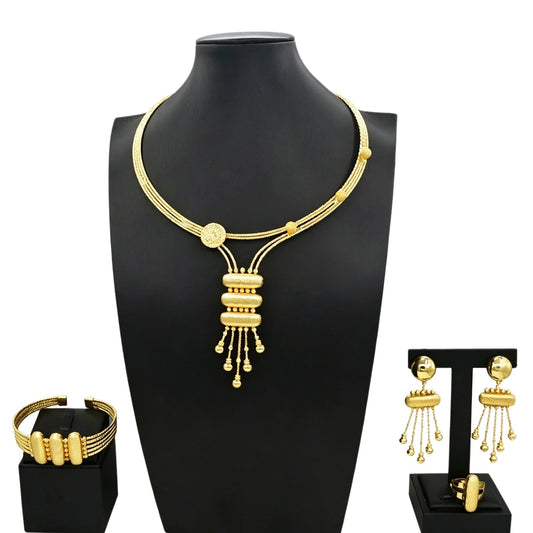 Italian Jewelry Set Alloy Brazilian Jewelry Sets Wedding Party Pendant Necklace Bracelet Ring Earrings Jewelry Set  HS2601425