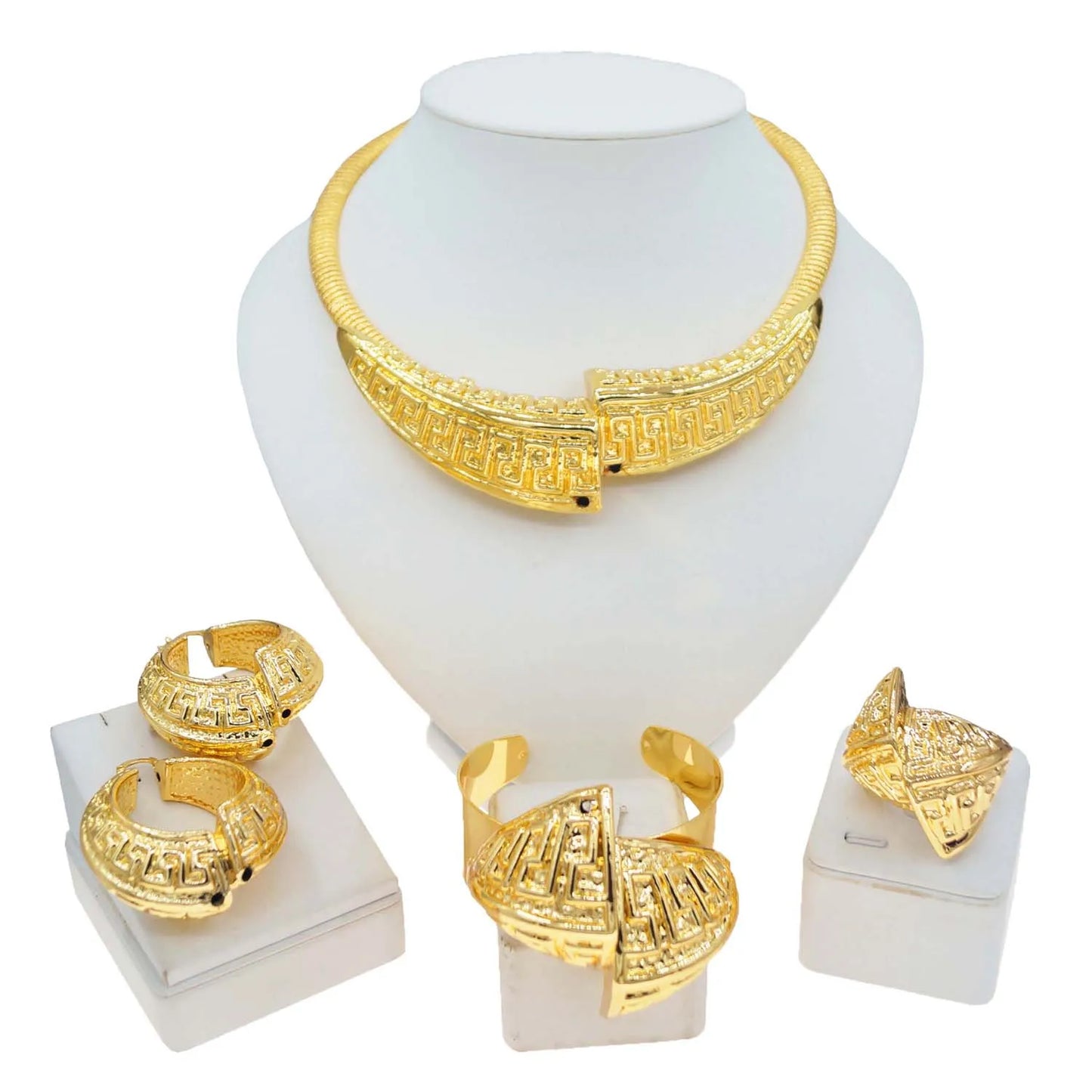 Zhuerrui High Quality New Jewelry Set Nigeria Fashion Women Jewelry Charm Bracelet Engagement Ring Anniversary Party GiftHK01522