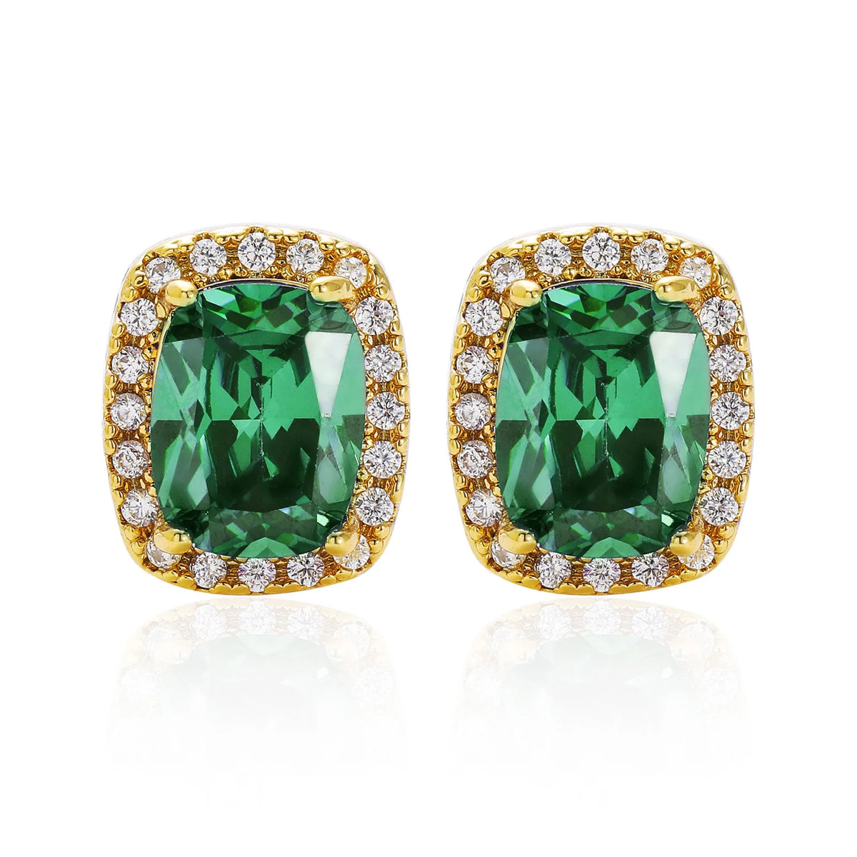 Fashion Trend Full of Gemstone Hip Hop Earrings Colorful Large Zircon Personalized Men's and Women's Earrings Party Ceremony