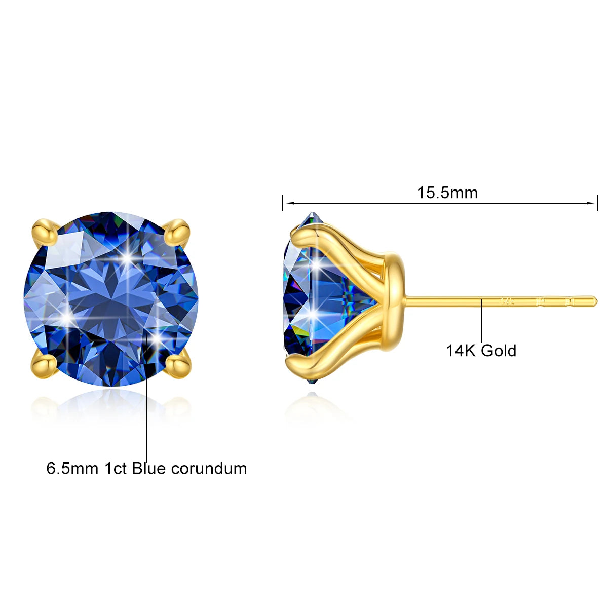Gioiellieri 0.5ct-2ct Classic 6 Prong 14k Gold Stud Earrings VVS Mossanite for Men Women Birthday Anniversary Gift With Gra Certificate