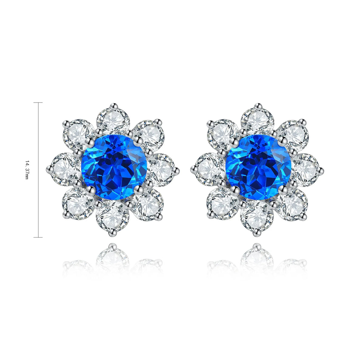 Gemfiori Anster S925 Silver Lab-Grown Cobalt Spinel Trendy Drop Earrings for Woman Wedding & Party