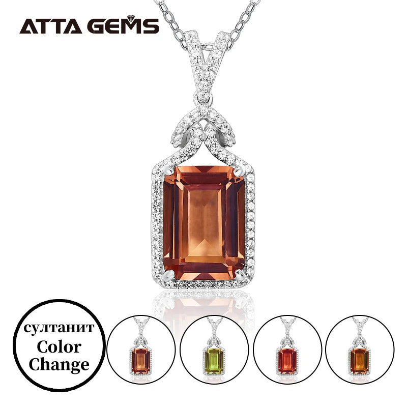 Diaspore Zultanite Gemstone Jewelry Sets for Women 925 Sterling Silver Sultanite Octagon Earrings Octagon Pendant Wedding Gift