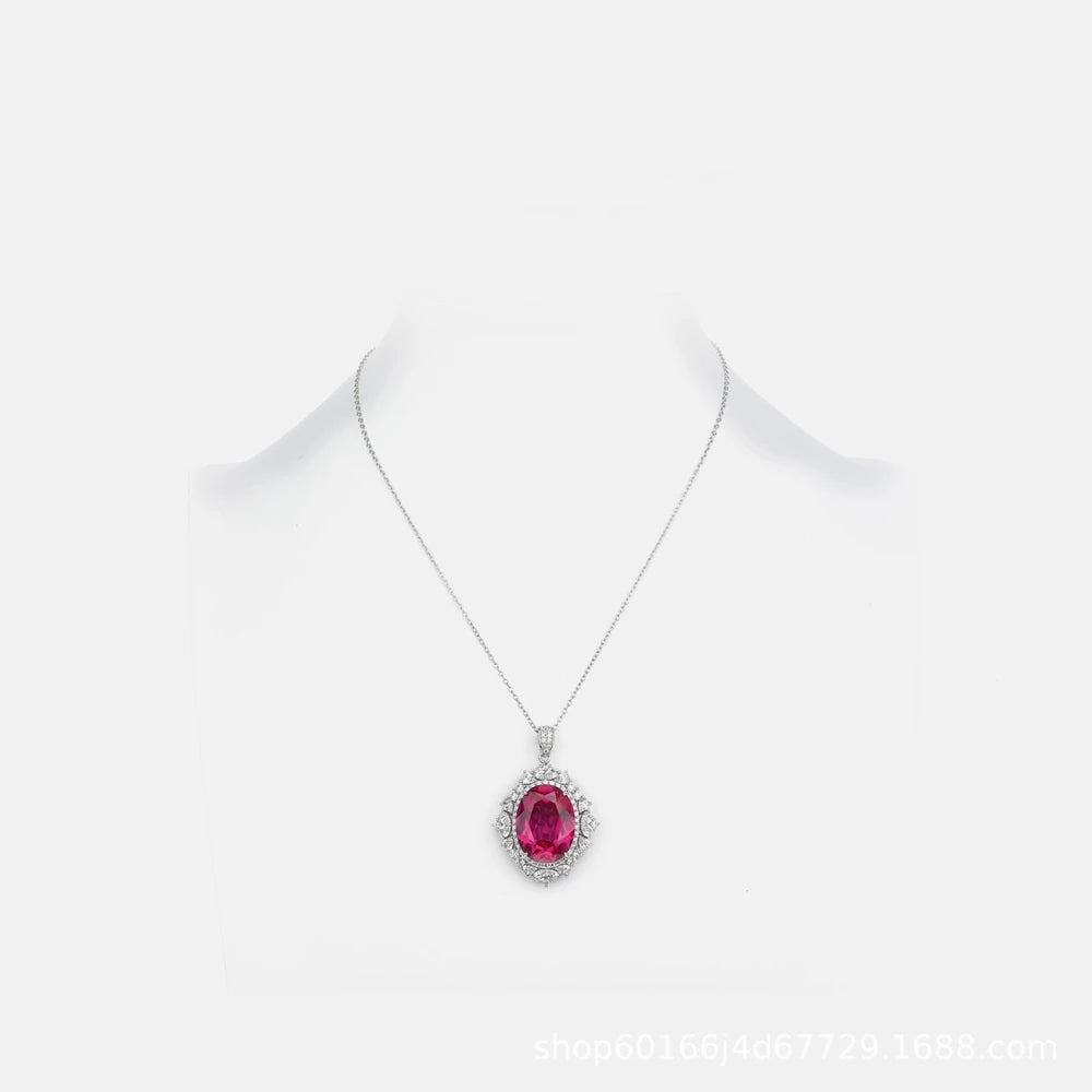 MUSHAN Women's S925 Sterling Silver Pendant Necklace Electroplated White Gold Luxury High-End Wedding Anniversary Parties