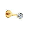 S&S ASTM F136 Titanium Labret Stud | Zircon | 83 Designs | Titanium & Gold