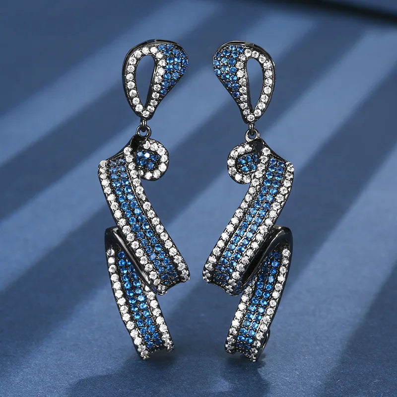 Gemfiori European and American Romantic Valentine's Day Micro Inlaid Zircon Pendant Ring Earring Set Exquisite Fashion Accessories