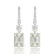 MUSHAN Jewelry Factory 925 Silver 8*11 High Carbon Diamond Earrings Rectangular Chamfered Flat 4 Carat Ear Hooks for Women