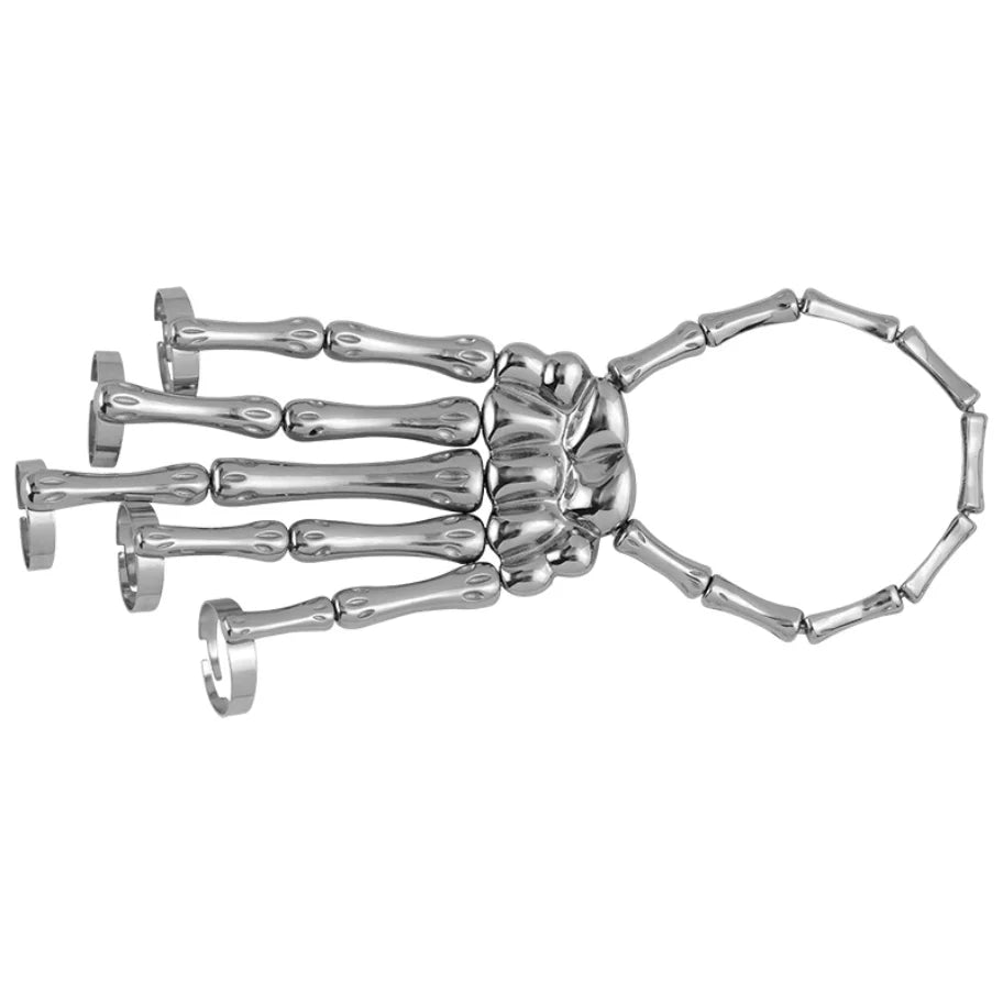 Metal Skull Bracelets Jewelry Gothic Style Stainless Steel Adjustable Fingers Hand Bone Bracelets Punk for Women