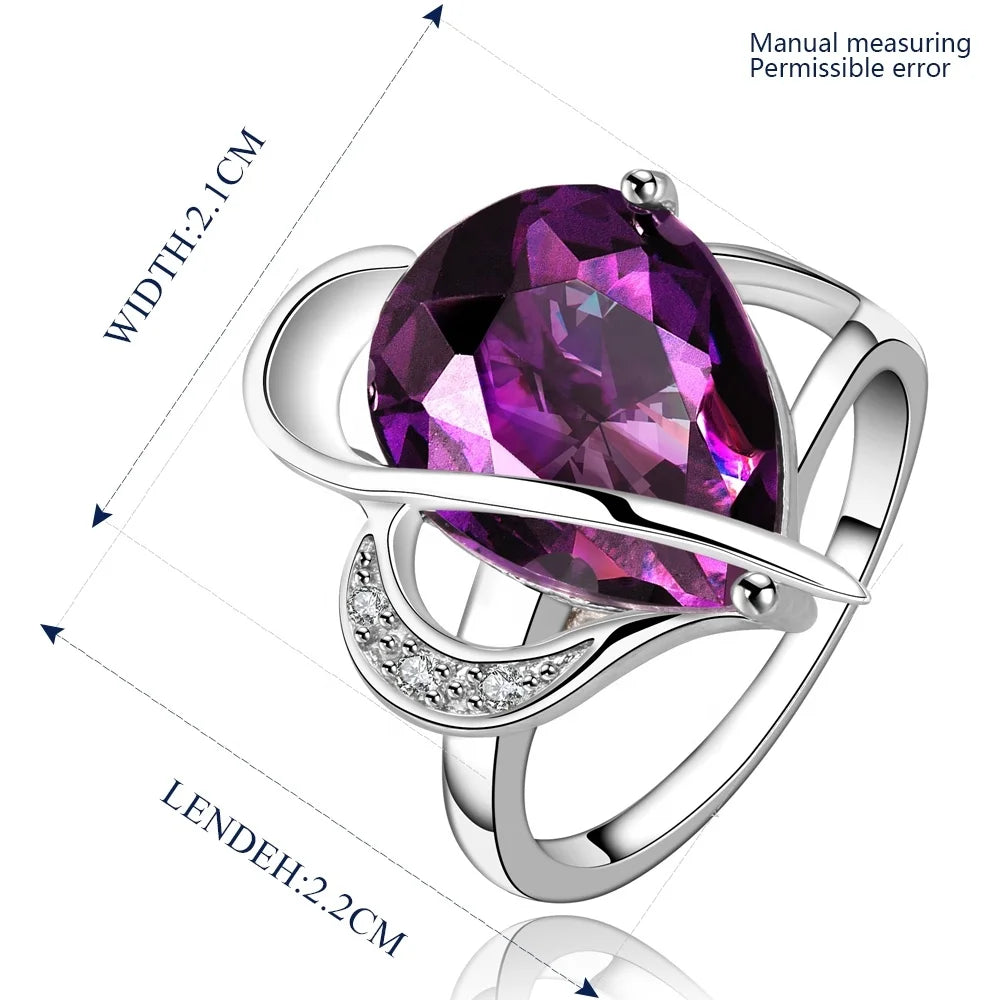 Gemfiori Luxurious Elegant Beautiful Women's Fashion Pendant Necklace Gift High Quality Ladies Wedding Party Zircon Geometric Platinum