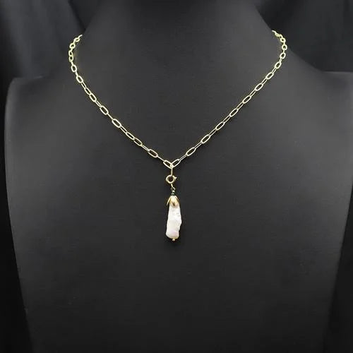 Natural Freshwater Pearl Choker Necklace Gold Plated Tassel Necklace for Women Bridal Wedding Luxury Fashion Fine Jewelry