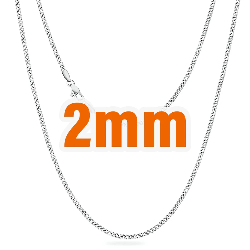 2MM 3MM 4MM Miami Cuban Stainless Steel Womens Jewelry 14K Real Gold Plated Lobster Clasp Cuban Curb Link Chain Men Necklace