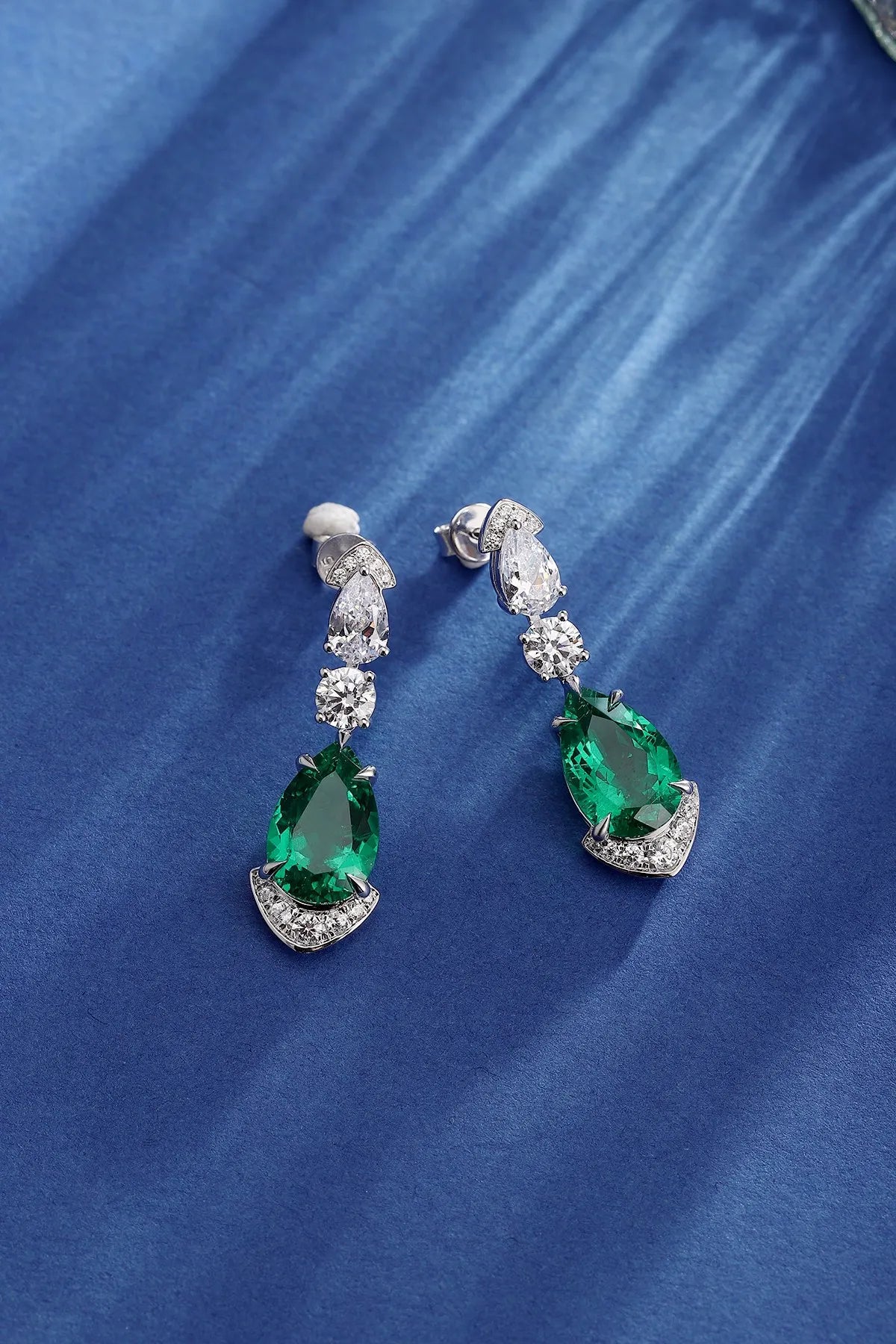 Gemfiori Zhanhao Gemfiori S925 Sterling Silver Earrings High End Pear Shaped High Carbon Diamond Silver Gold Plated Earrings
