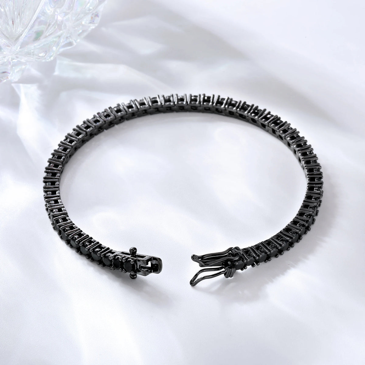 BiG-BOSS Fine Jewelry 3mm Round Cubic Zircon Black Gold Necklace Hip Hop Jewelry Black Stone Tennis Chain Men Necklace