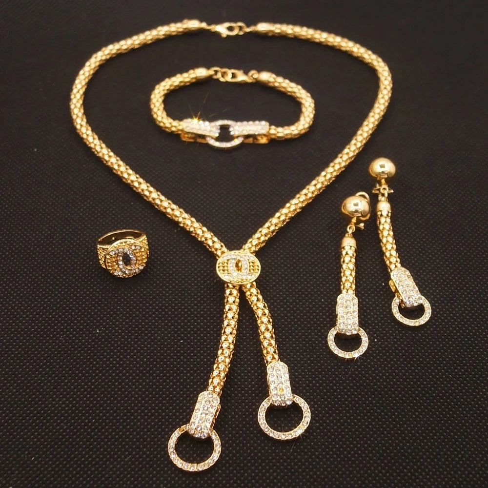 Zhuerrui Italy Brazil Gold Jewelry Set Fashion Vintage 24K High Quality Jewelry Sets Designer Wedding Party Jewelry HN21031614