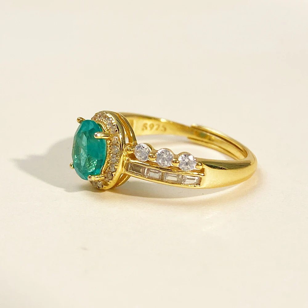 Gioiellieri Natural Emerald Ring for Engagement with 925 Sterling Silver May Birthstone Green Gemstone Fine Jewelry Luxury Anniversary