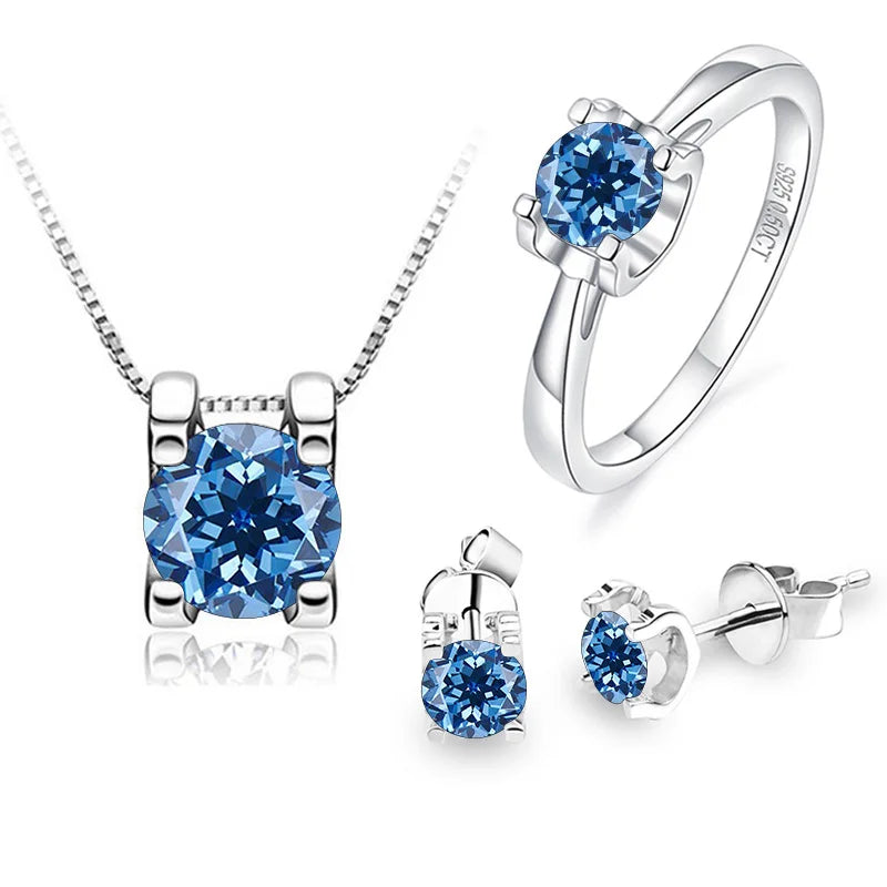 Luxury Moissanite Jewelry Set 925 Sterling Silver 1ct Earring Ring Pendant VVS Moissanite Diamond for Women