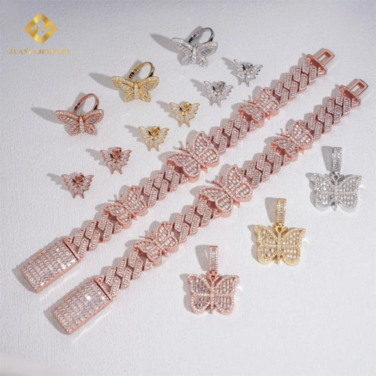 S&S D/VVS Moissanite 925 Silver Jewellery Set | Bracelet, Ring, Earrings & Pendant | Silver, Gold & Rose Gold | S&S Collection