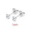S&S Titanium Zircon Stud Earrings – Asscher Cut – Collection