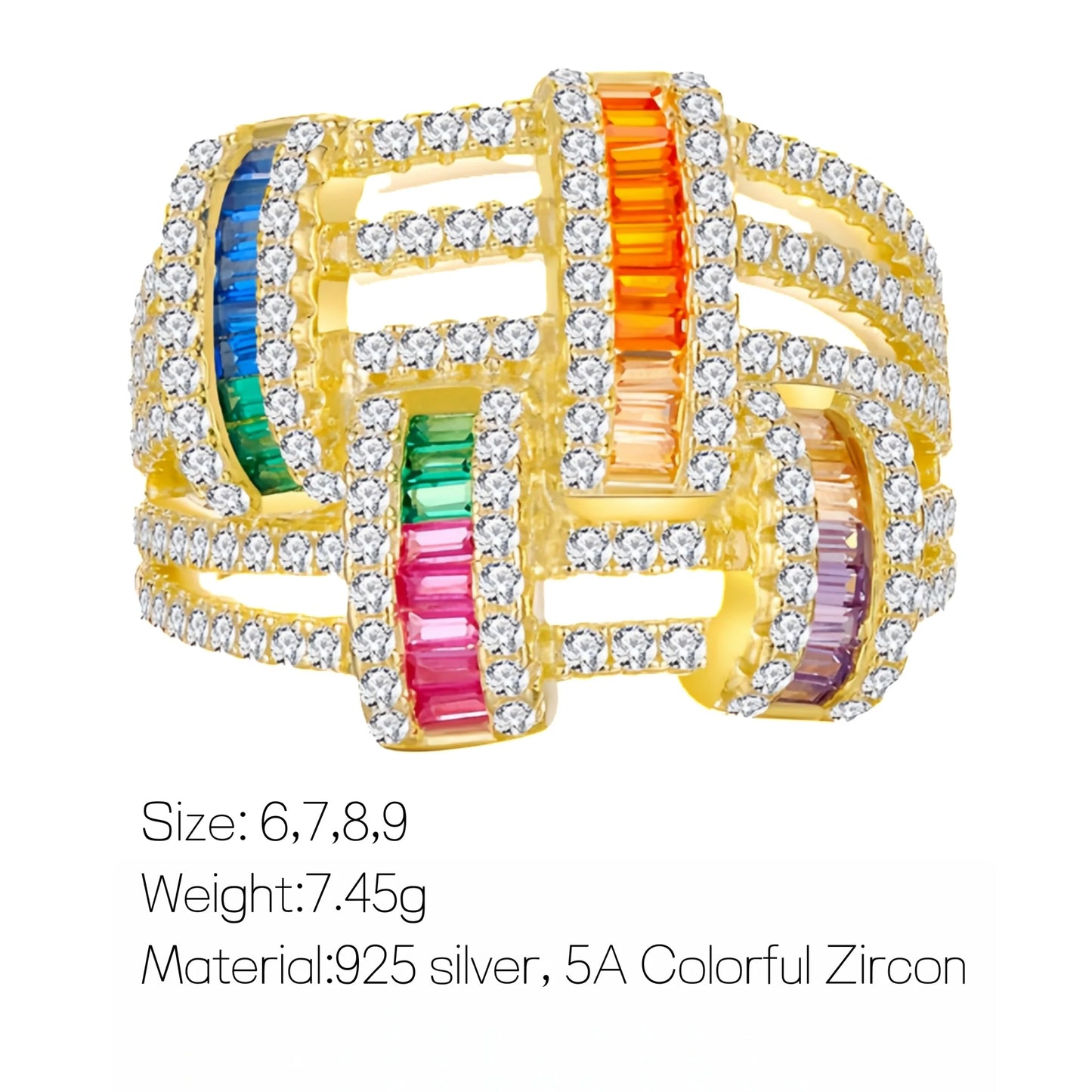 MUSHAN Luxury 925 Sterling Silver CZ Cubic Zirconia Engagement Wedding Ring with 18K Gold Plating Romantic Style