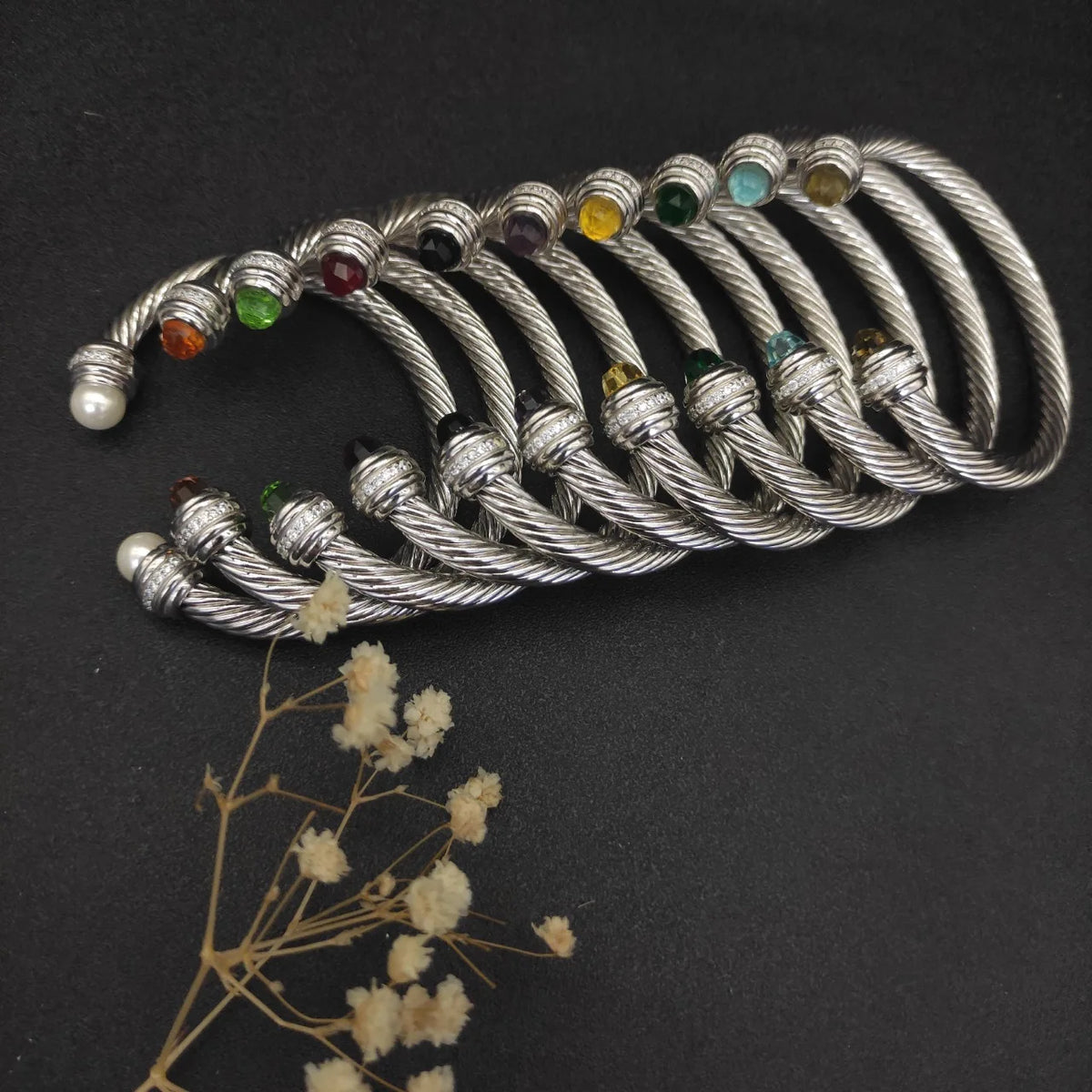 FASHIONISTA DY High-Quality 7mm Silver-Plated Beaded Fashion Bracelet, Fashionable Silver-Plated Beaded Bracelet, Jewelry