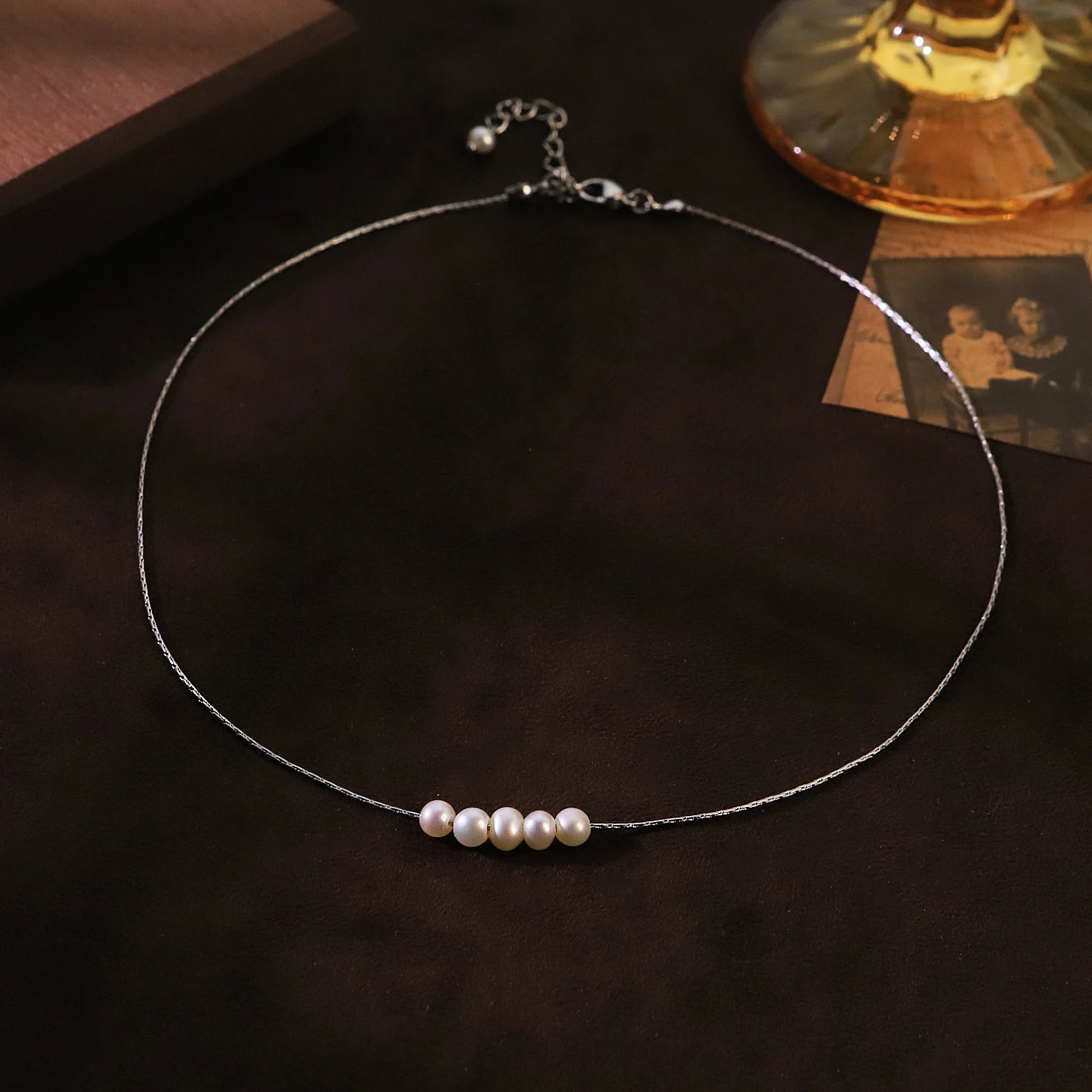 Natural Freshwater Pearl Chain Necklace for Women Daily Office Wedding Dainty Bridal Necklace Korean Style Minimalist Jewelry